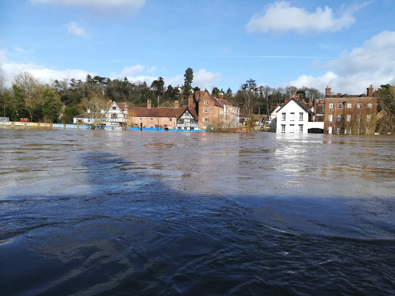 Photo River Severn in flood Beales Corner Bewdley