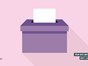 Purple voting ballot box