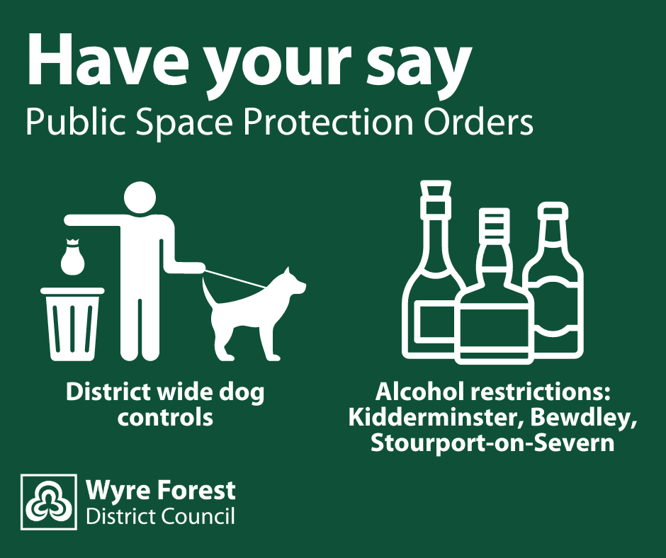 Have your say public space protection orders on decorative background