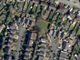 aerial view map of Lingfield Road showing pollinator patch outlined in red