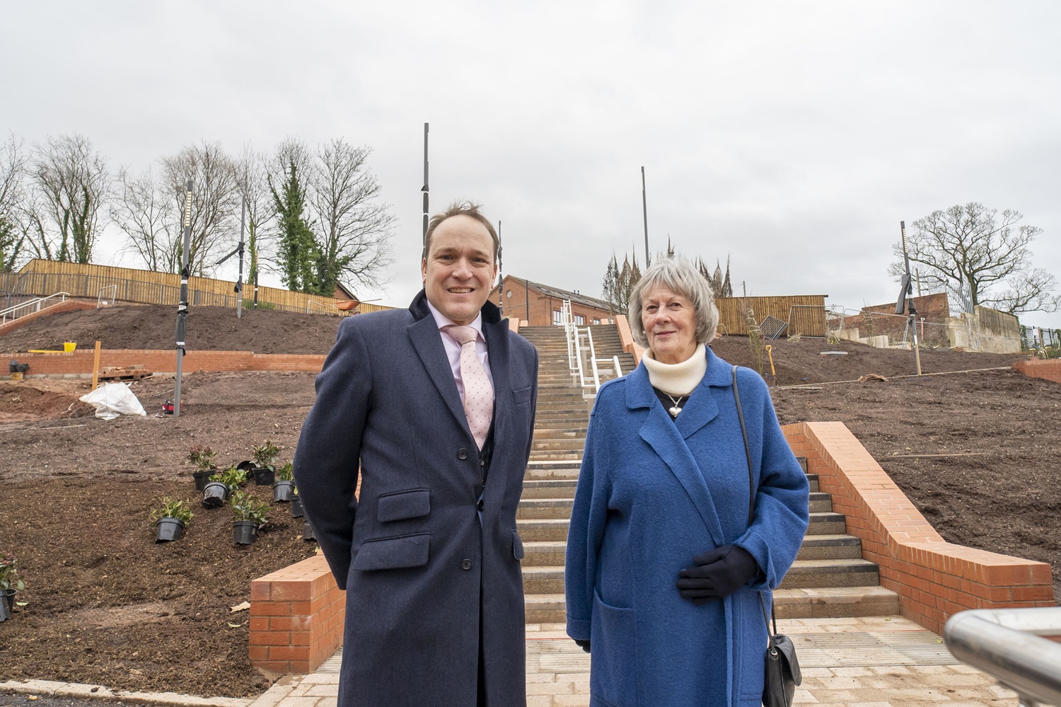 Councillor Marcus Hart and Jean Talbot at Talbot Park