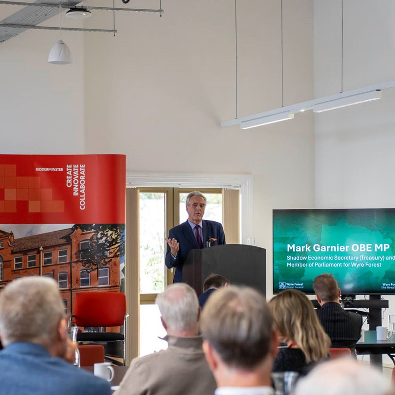 Mark Garnier OBE MP delivers a presentation