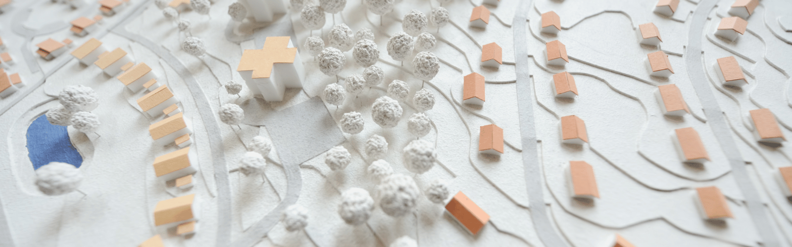 3d plan of multiple houses in streets