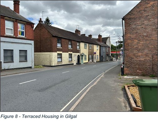 terraced housing on narrow road