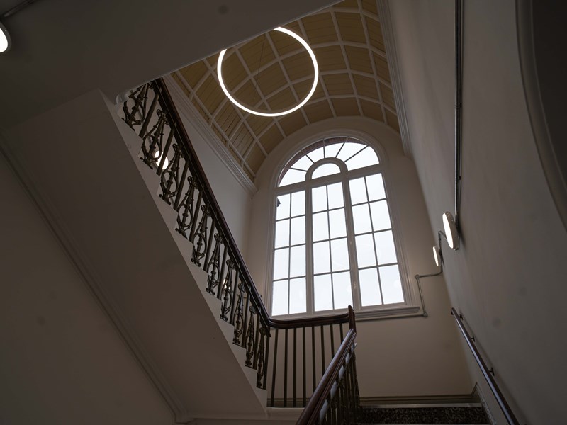 stairwell and large window