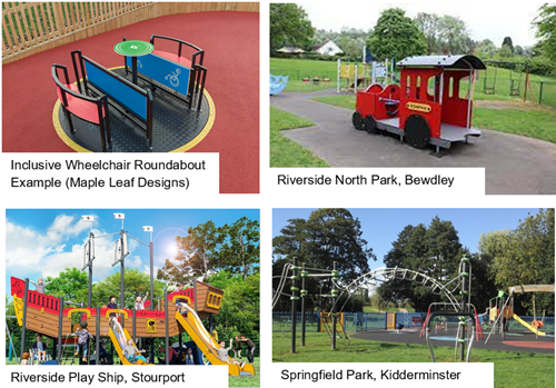 collage of play area equipment