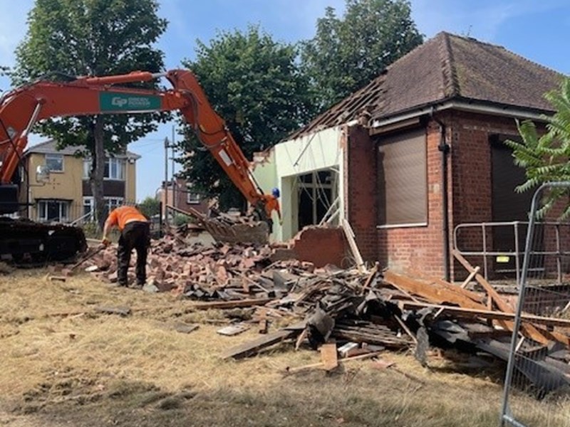 single story under demolition