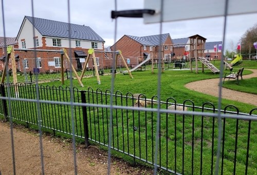 view of play area next to housing