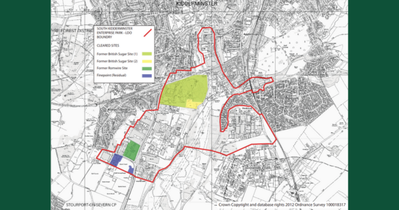 Map with a red border indicating the boundary of the Local Development Order