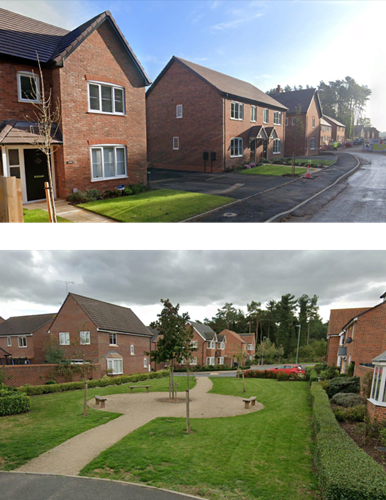 2 photographs of typical new build homes in the district