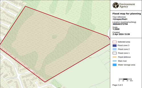 map showing highlighted area