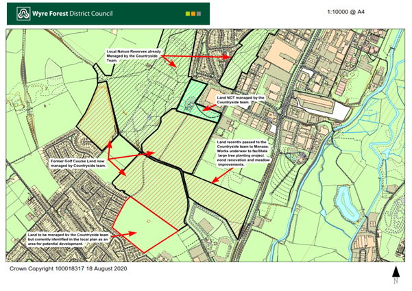 map showing parcels of land and labelled with ownership details