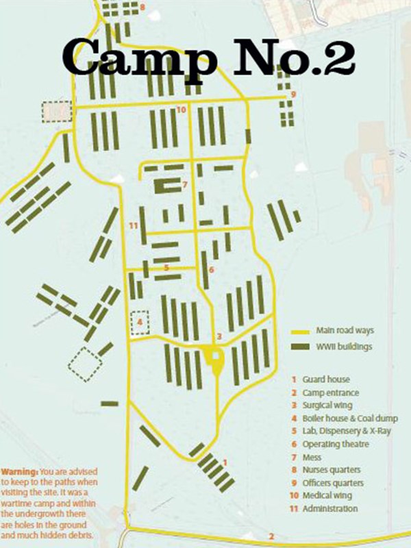 map showing old buildings in position over current nature reserve