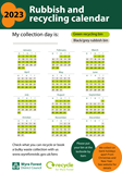 2023 collection calendar, alternate weeks highlighted