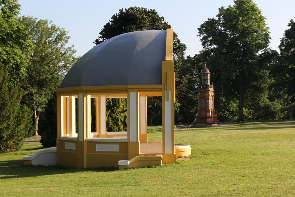 Side view of bandstand