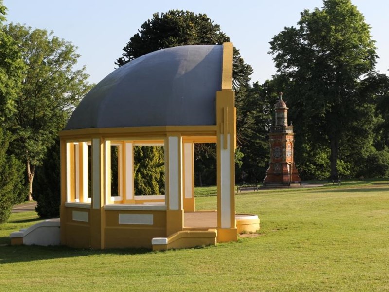 Side view of bandstand