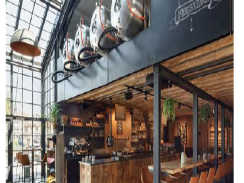 interior of micro brewery and bar area