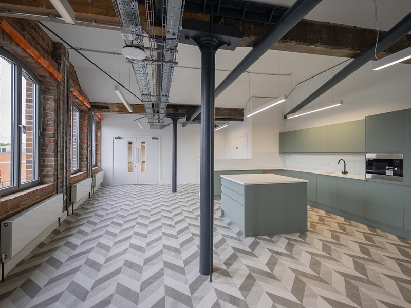 A kitchen at Piano Building