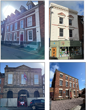 collage for 4 examples of georgian buildings