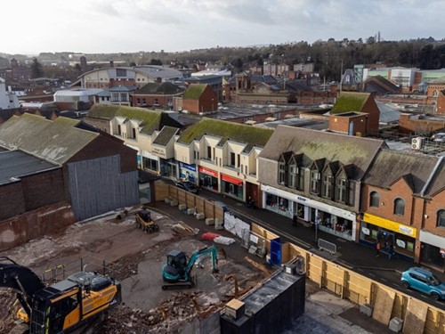 Drone image showing demolition