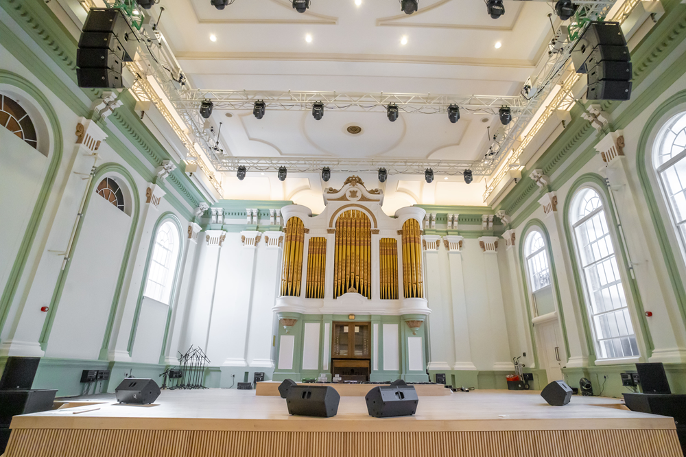 Inside Kidderminster Town Hall music room