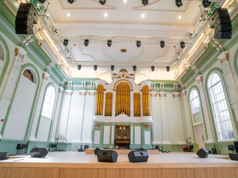 Inside Kidderminster Town Hall music room