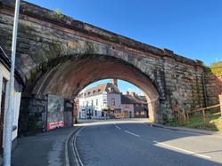 brick viaduct over road