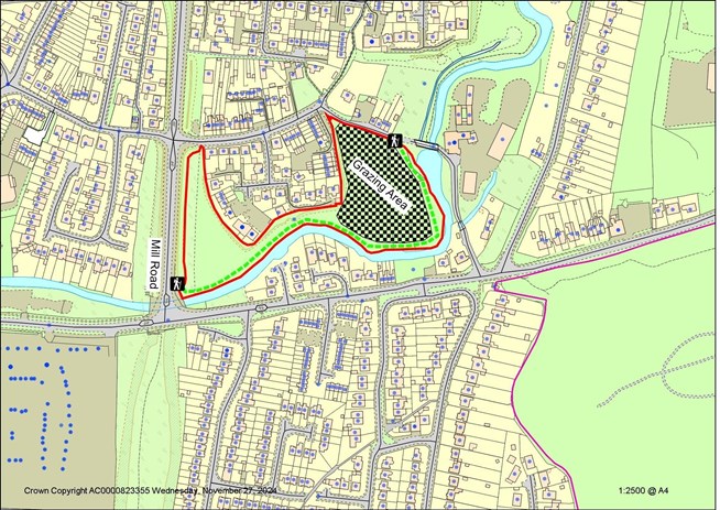 map showing path as described in text