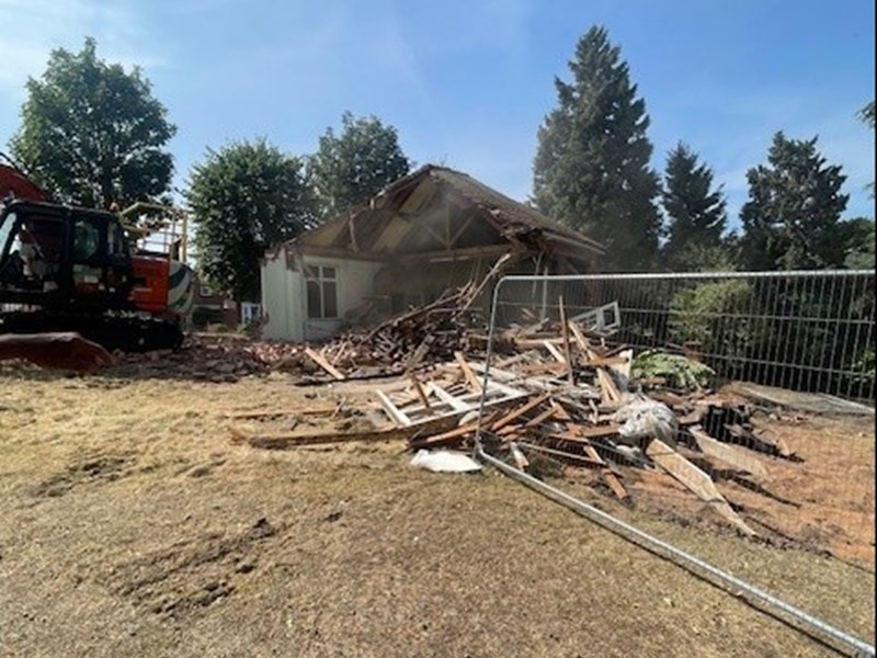 demolished building