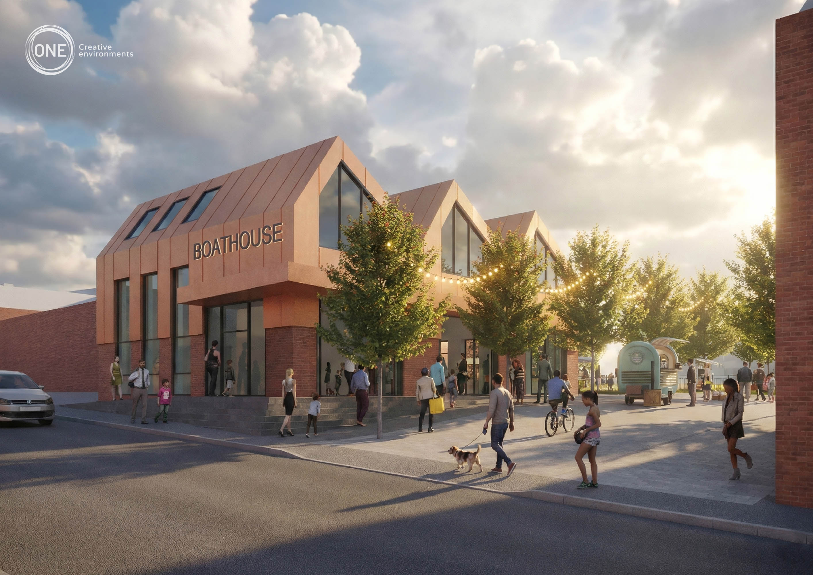 view of brick and metal clad building artist impression