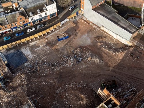 Demolition works at Worcester Street