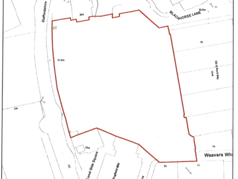 Map shoiwing car park outlined in red