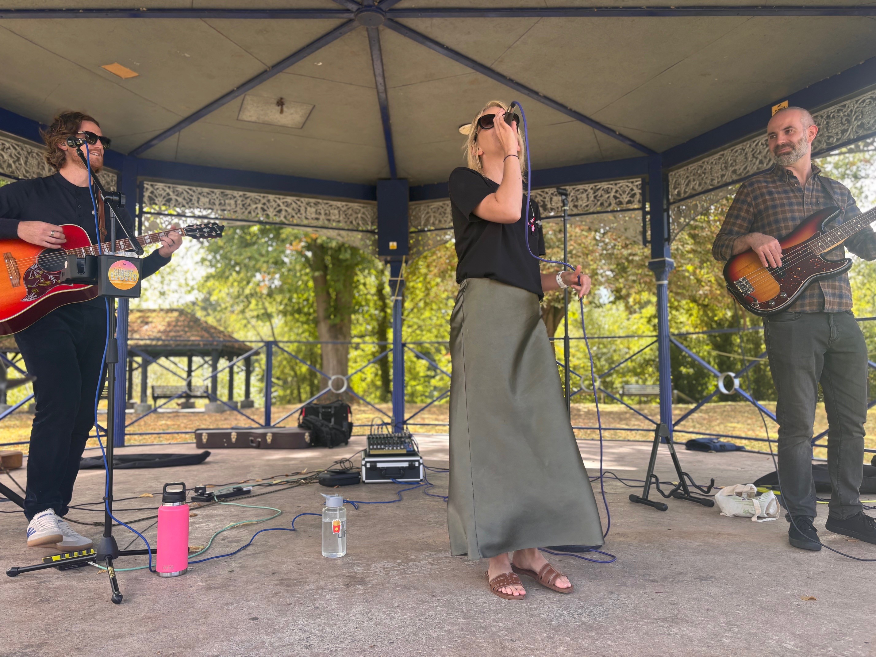  Image of the band Sunset Levels in the bandstand at Riverside Meadows