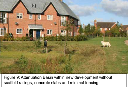 green area in front of houses