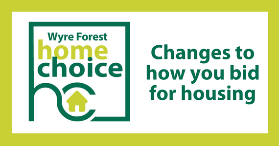 Wyre Forest Home Choice Logo - wording says 'Changes to how you bid for housing'. 