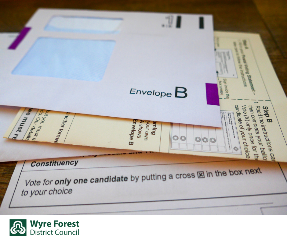 postal vote papers and envelope