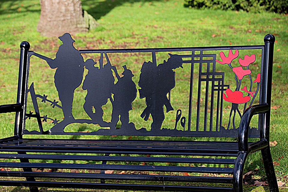 Rememberance bench located in the parks