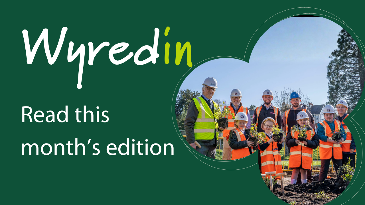 wyredin read this month's edition written on green background