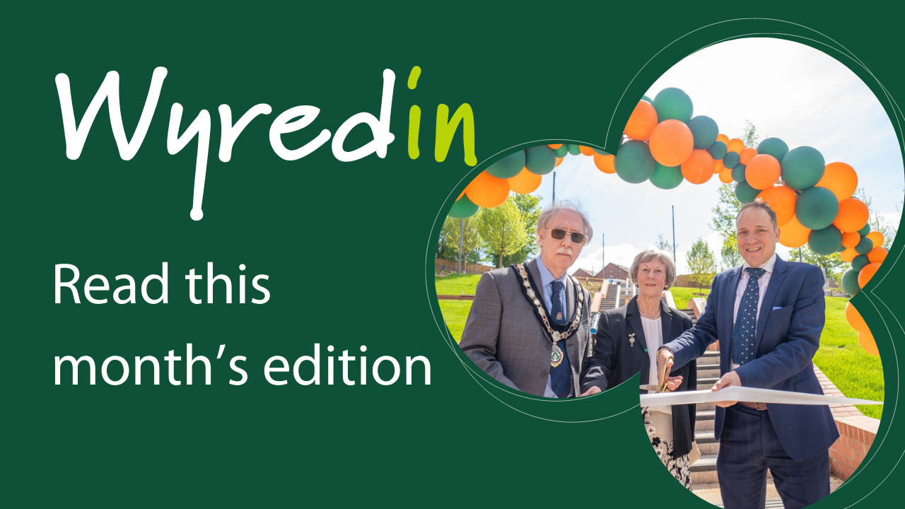wyredin read this month's edition written on green background