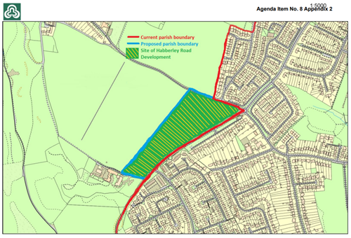 coloured map showing site of habberley road development