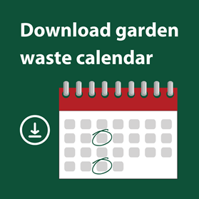 download garden waste calendar text with calendar and download icon